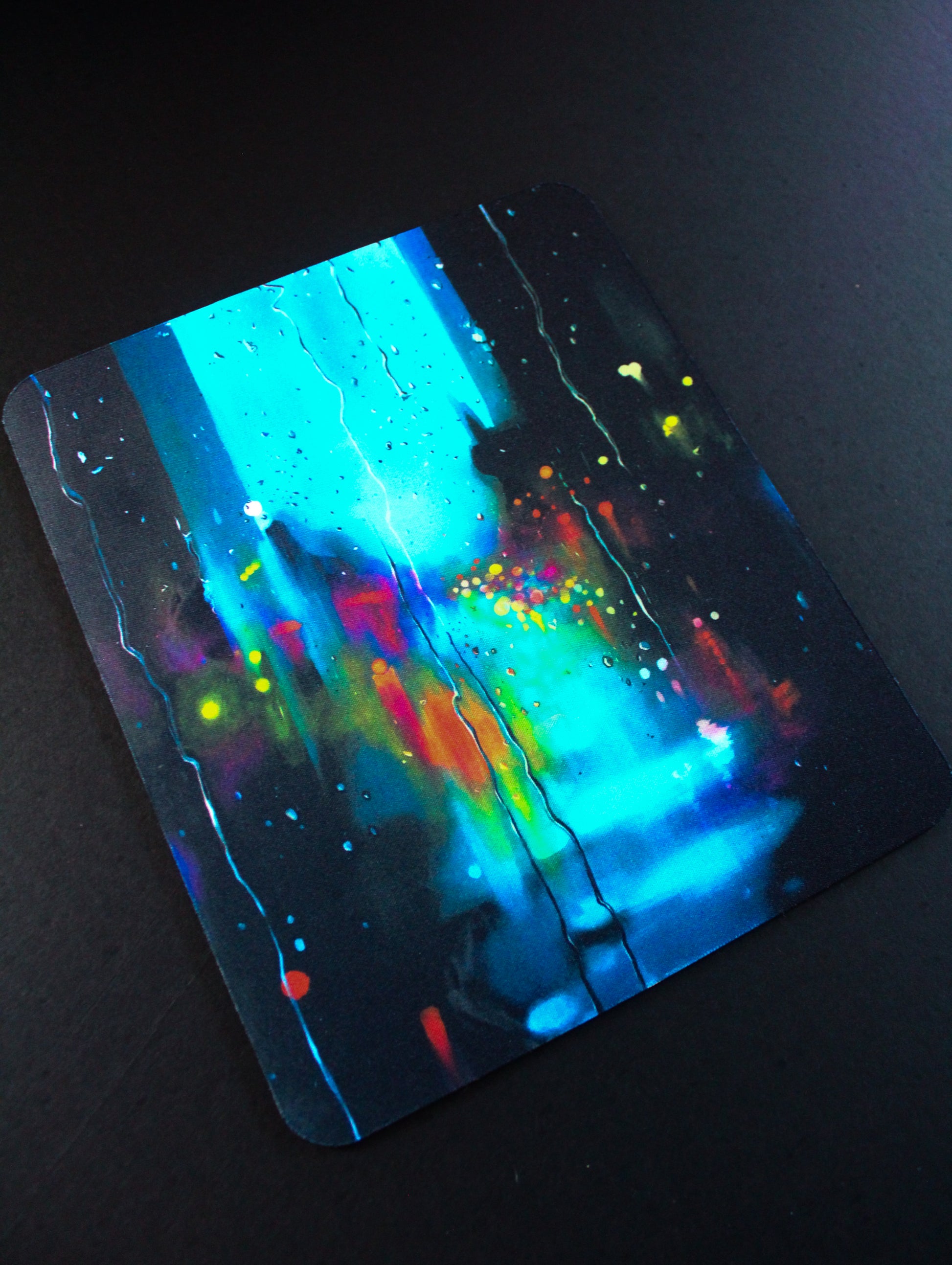 Neon Rainstorm Mousepad
