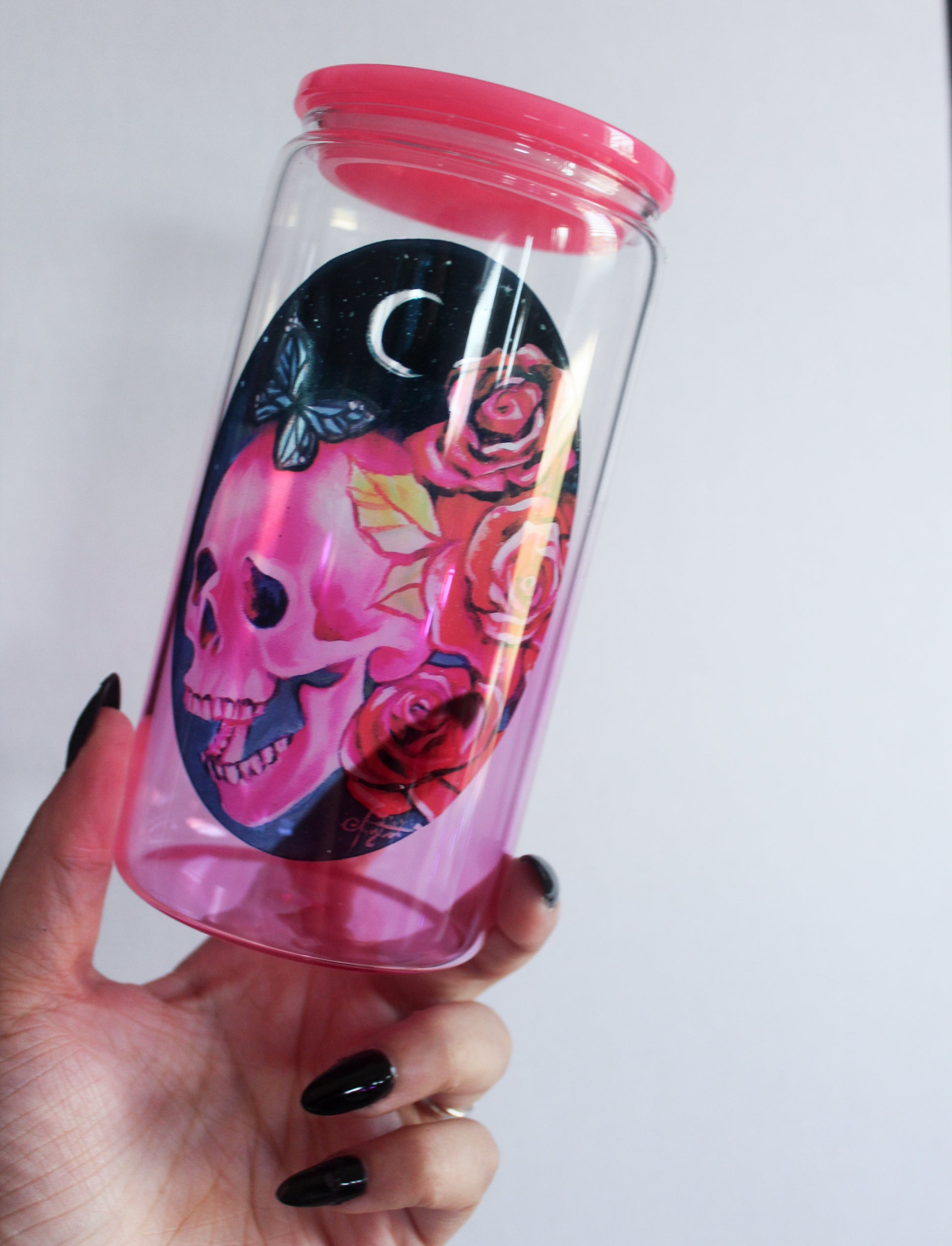 Lunar Skull Glass Tumbler