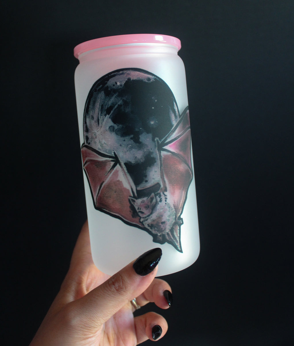 Night Familar Frosted Glass Tumbler